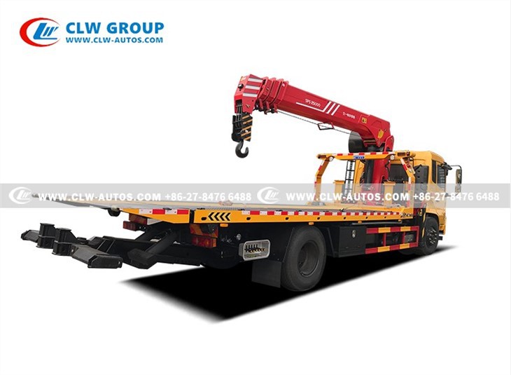 Dongfeng 12tons Rollback Flatbed Tow Truck With SANY Crane