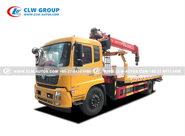 Dongfeng 12tons Rollback Flatbed Tow Truck With SANY Crane