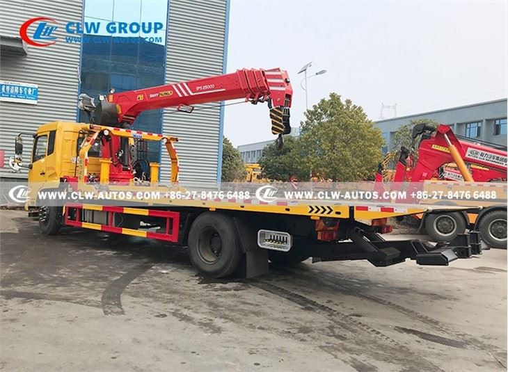 Dongfeng 12tons Rollback Flatbed Tow Truck With SANY Crane