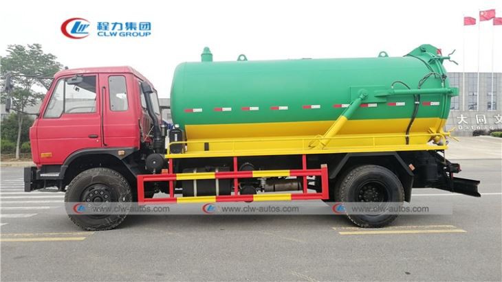 Dongfeng 4x2 10,000Liters Sewage Suction Truck With Italy BP Pump
