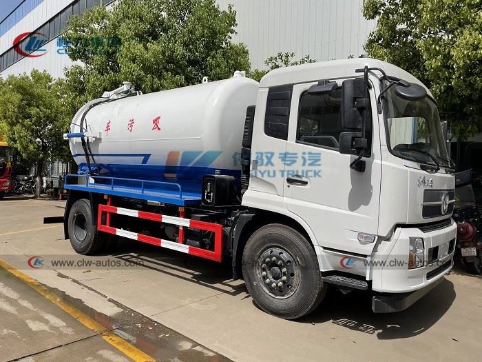 Dongfeng 4X2 6-Wheel 12cbm Sewage Vacuum Suction Truck