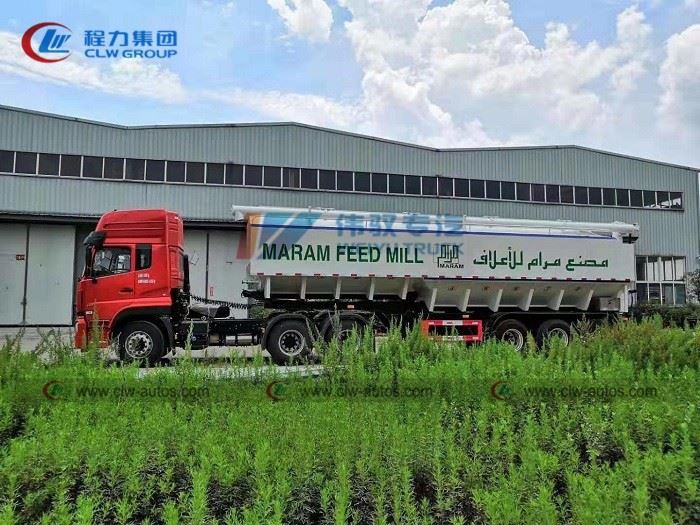 Dongfeng 60cbm Intelligent Poultry Bulk Feed Tanker Transport Semi Trailer Truck