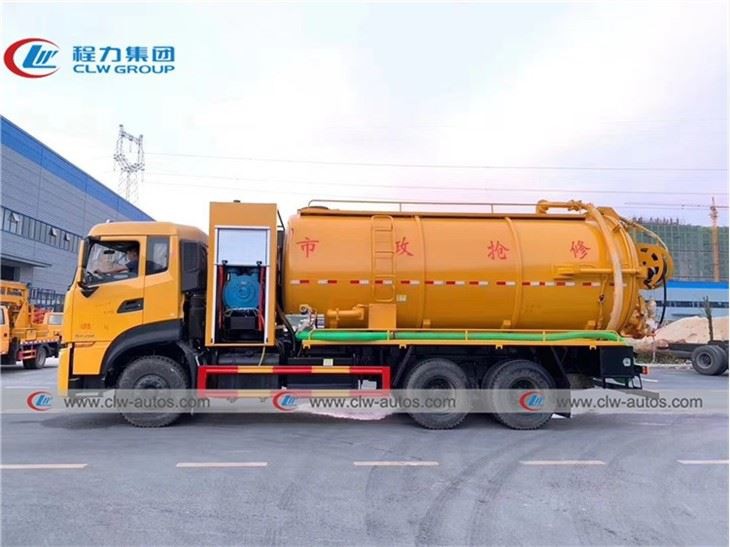 Dongfeng 6X4 15000L Vacuum Sewage Suction And Cleaning Truck