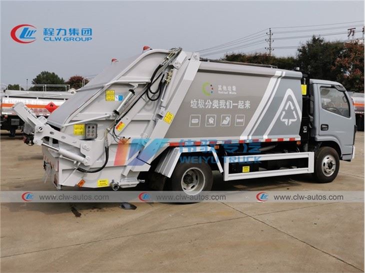 EURO 6 Dongfeng 3Ton~5Ton Home Waste Garbage Compactor Truck Rear Loader