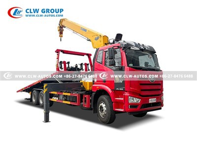 FAW 16t Flatbed Recovery Truck Mounted Crane
