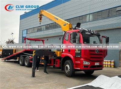 FAW 16t Flatbed Recovery Truck Mounted Crane