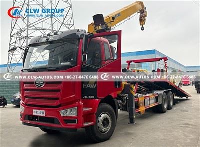FAW 16t Flatbed Recovery Truck Mounted Crane