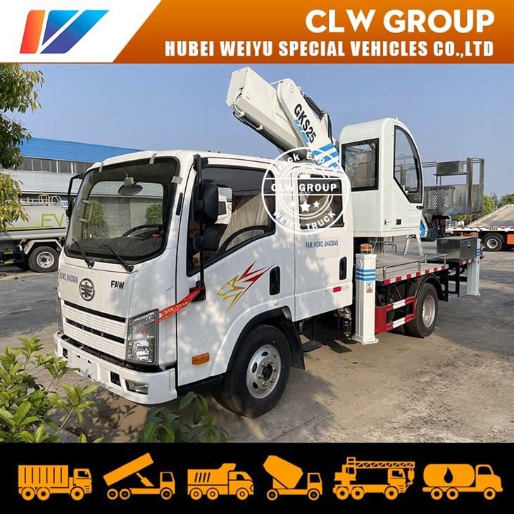 FAW 25M Aerial Work Vehicle With Telescopic Crane