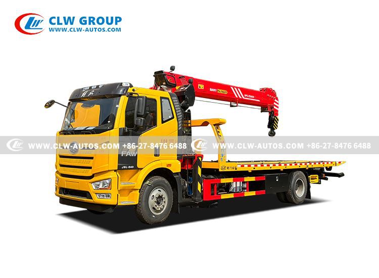 FAW J6L 10T Tow Truck With SANY Crane