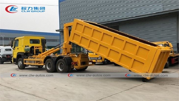 Howo RHD 20cbm Waste Recycling 20m3 Hook Lift Garbage Truck