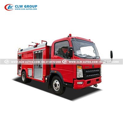 2HOWO 2-3 Ton Water Water Tank Fire Truck