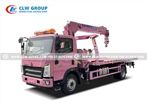 HOWO 5 Tons Wrecker Truck With 5 Tons Crane