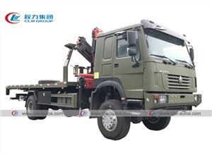 HOWO 5Tons Flatbed Towing Truck With Sany Crane