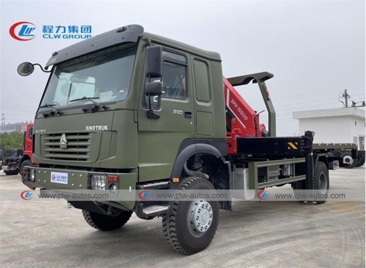 HOWO 5Tons Flatbed Towing Truck With Sany Crane