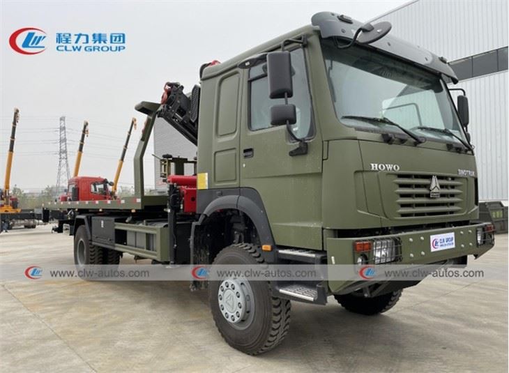 HOWO 5Tons Flatbed Towing Truck With Sany Crane