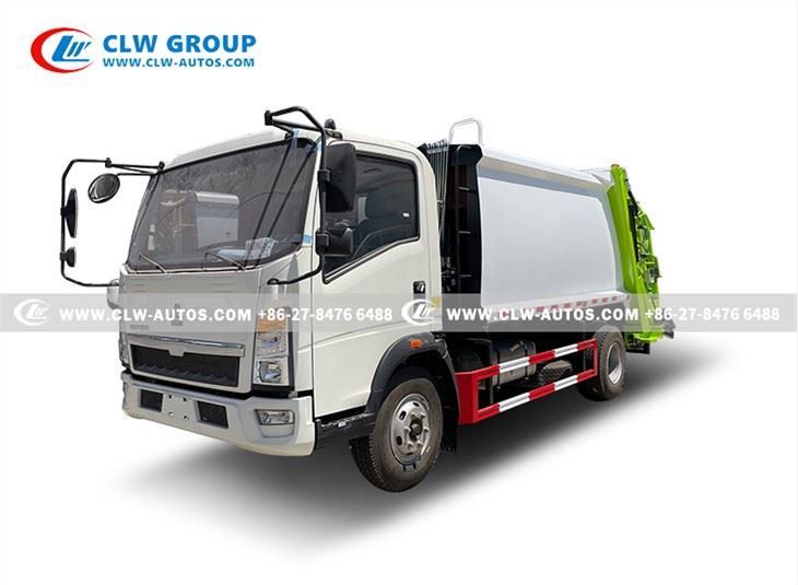 HOWO 8cbm Waste Collection Truck Garbage Compactor Vehicle
