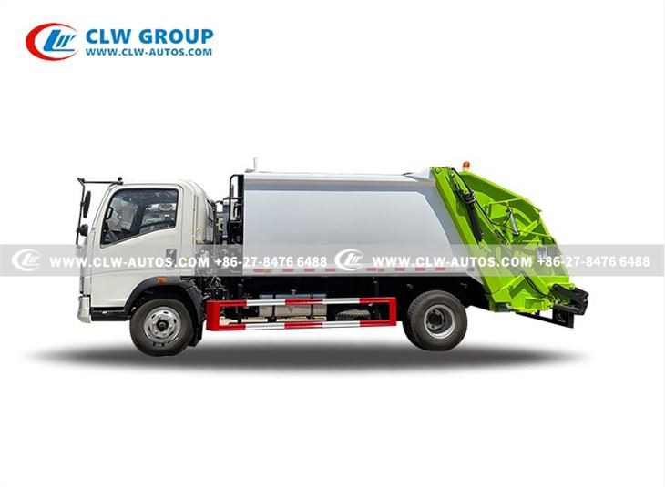 HOWO 8cbm Waste Collection Truck Garbage Compactor Vehicle
