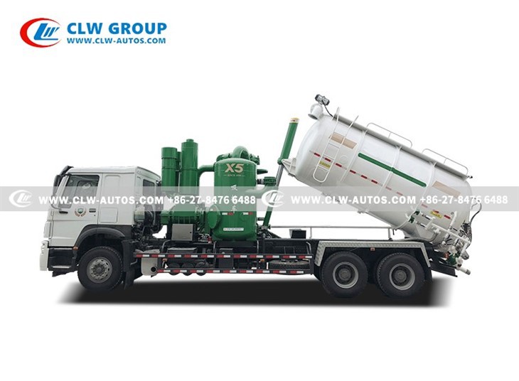 HOWO Industry Vacuum Loader Extraction Truck For Steel Factory Ash Transport Without Pollution