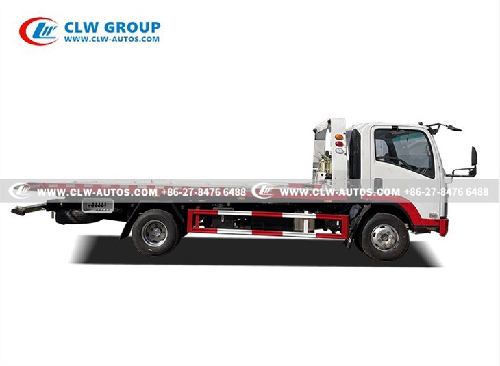 ISUZU 4x2 130HP 5 Tons Flat Bed Tow Truck for Accident Car Carrier