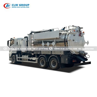ISUZU 6X4 15M3 Stainless Steel Vacuum Sewage Jetting Truck suppliers