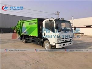 ISUZU 700P 4X2 8cbm 5Tons 6Tons Rear Loader Compressed Garbage Truck