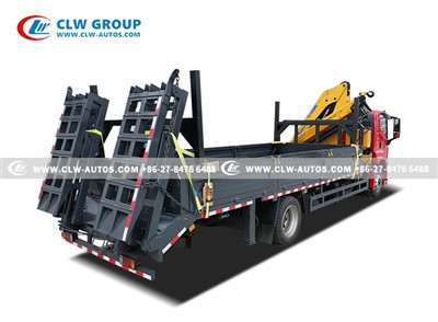 3.isuzu ftr flatbed truck with 6.3ton folding boom crane