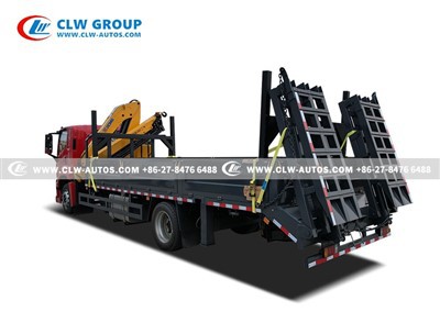 4.isuzu ftr flatbed truck with xcmg 6.3ton folding boom crane