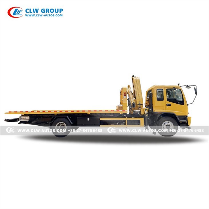 ISUZU FTR 8 Tons Tilt Tray Wrecker Truck With 5 Tons Crane