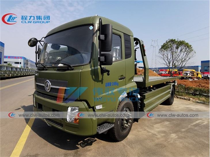 Military Army Use 8Ton Dongfeng Kingrun Flatbed Wrecker Tow Truck