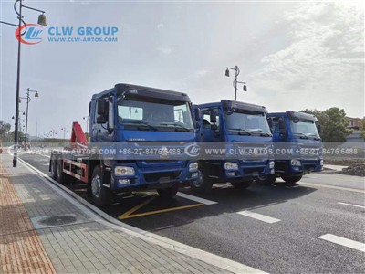 3 HOWO 6x4 371HP Hook Arm Garbage Trucks Delivered to Ghana for Efficient Was...