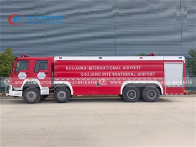 China’s SINOTRUK HOWO 8x4 20,000L Fire Trucks Deploy at Tajikistan’s Khujand ...