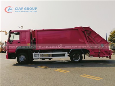 CLW Group Pink Sinotruk HOWO 14m³/15m³ Compactor Waste Trucks Arrive in Papua...