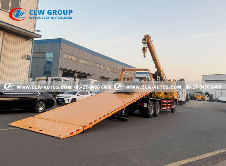 HOHAN 16Tons Flatbed Towing Recovery Truck with 12 tons crane10