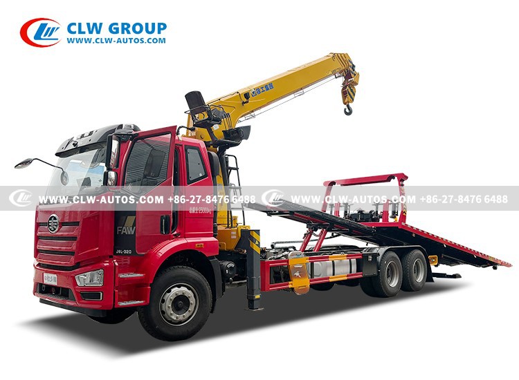 FAW 16t Flatbed Recovery Truck Mounted Crane 2