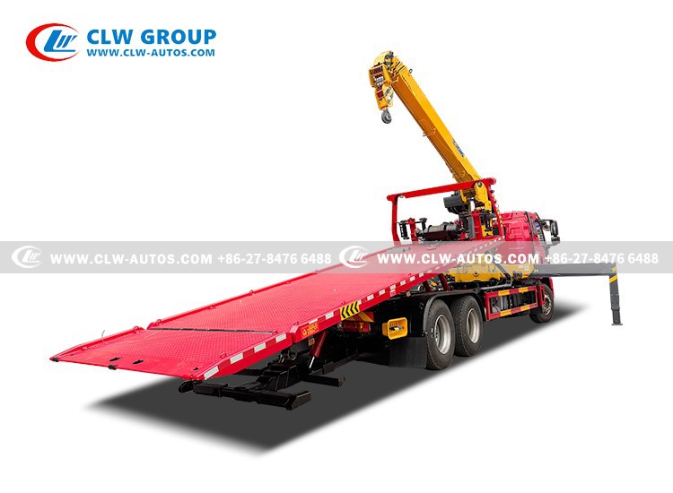 FAW 16t Flatbed Recovery Truck Mounted Crane 3