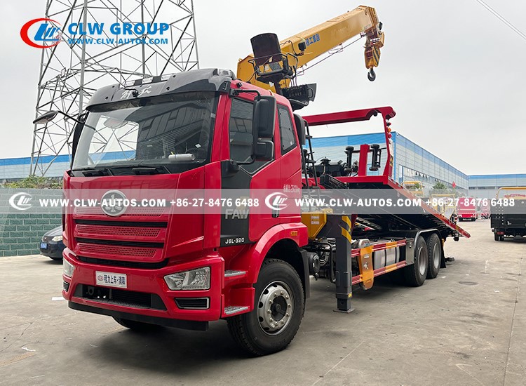 FAW 16t Flatbed Recovery Truck Mounted Crane 8