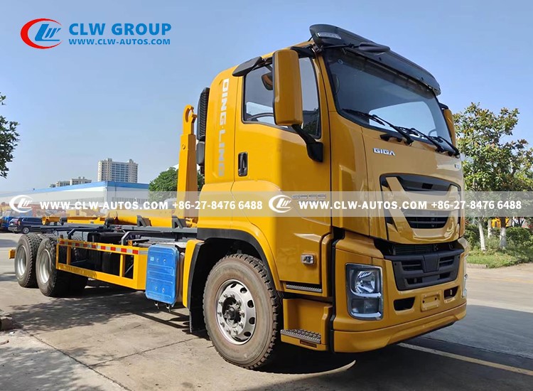 6isuzu 6x4 hook lift garbage truck