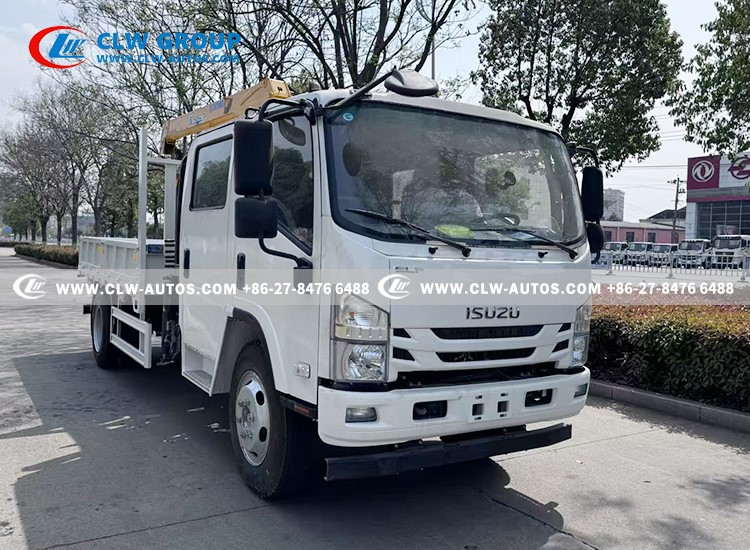 7isuzu 2tons crane truck