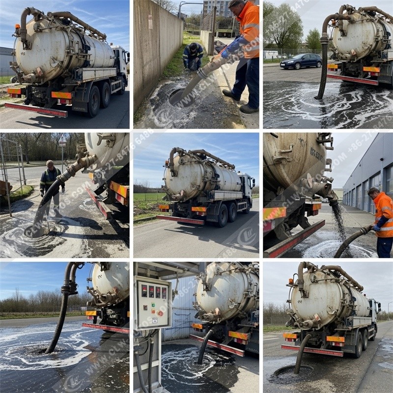 Sewage suction truck operation flow chart