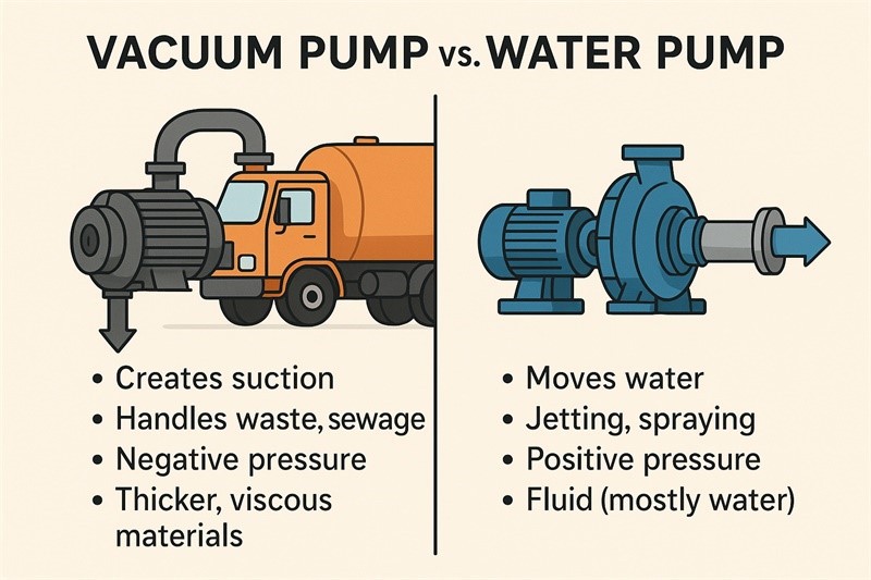Vacuum Sewer Truck Vacuum Pump vs Water Pump