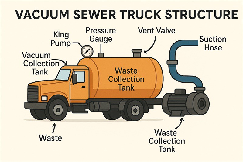 Vacuum Sewage Truck Structure Diagram