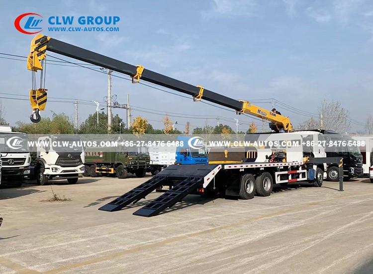 7isuzu crane flatbed tow truck