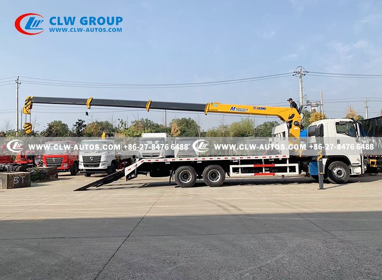 5isuzu self loading truck with 10 ton crane