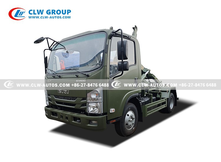 isuzu hook arm lifting garbage truck