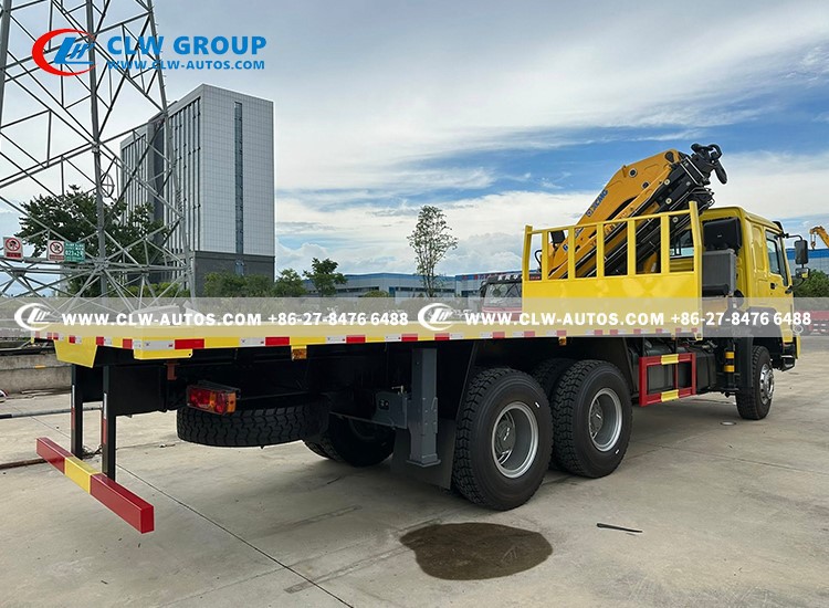 9howo flatbed tow truck with crane