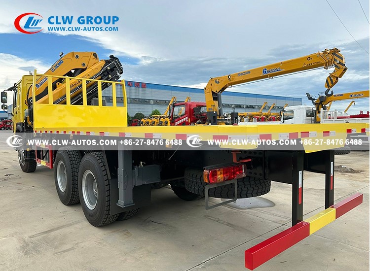 11howo flatbed tow truck with 16ton folding boom crane