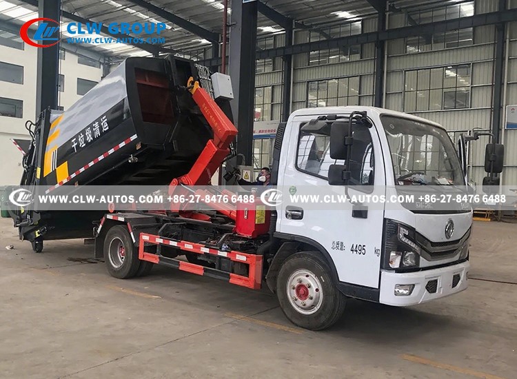 7Dongfeng 4x2 7m3 Hook Arm Garbage Truck
