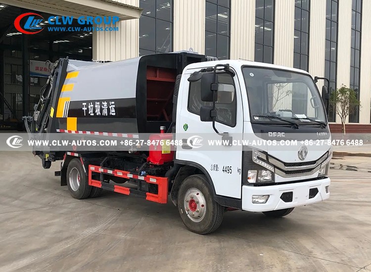 9Dongfeng 6 wheels 7m3 Hook Arm Garbage Truck