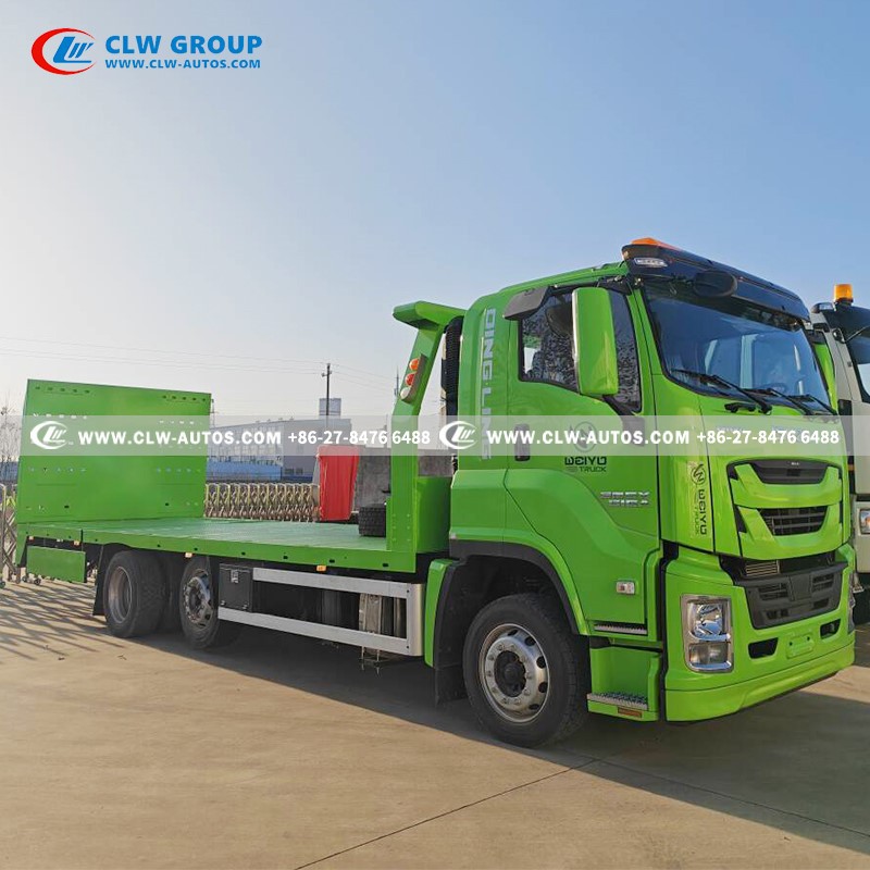 4isuzu flatbed tow truck