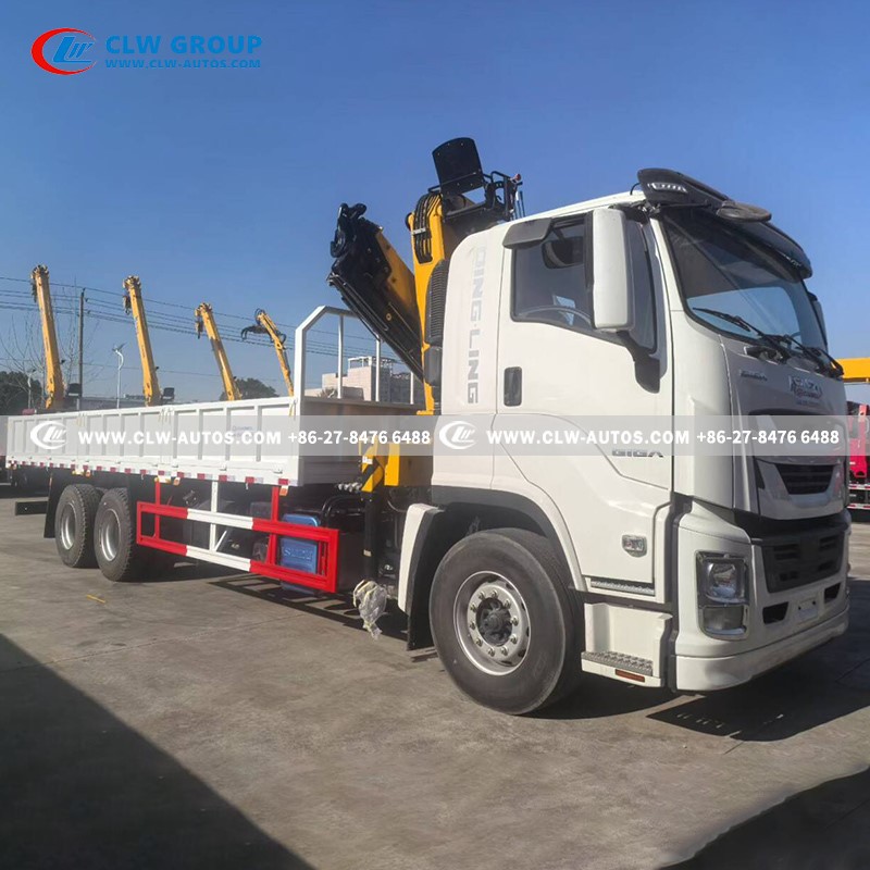 4ISUZU 6X4 FVZ 10Ton Folding Boom Crane Truck